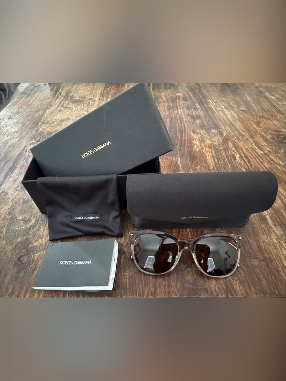Dolce & Gabbana Alice Tortoiseshell Frame Sunglasses w/ Dark Lenses New in Box